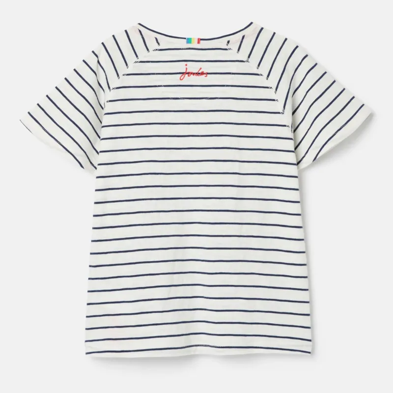 Joules Berry Short Sleeve T-Shirt - Navy Stripe Hedgehog -1
